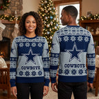 Dallas Cowboys Star Snowflake Knit Ugly Christmas Sweater Game Day Gift