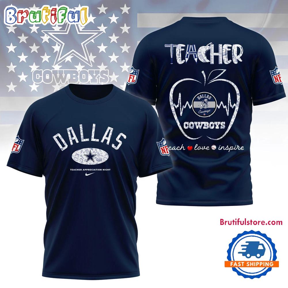 Dallas Cowboys Teacher Appreciation Night 2025 3D Shirt