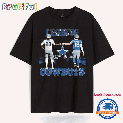 Dallas Cowboys The Legends Tyler Smith Roger Staubach T Shirt