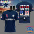 Dallas Cowboys We Will Never Forget 9 11 Patriot Day 2025 Unisex 3D Shirt