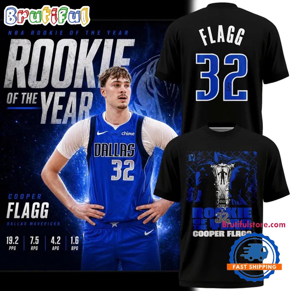 Dallas Mavericks Cooper Flagg 2025-2026 Rookie Of The Year Hoodie T-Shirt