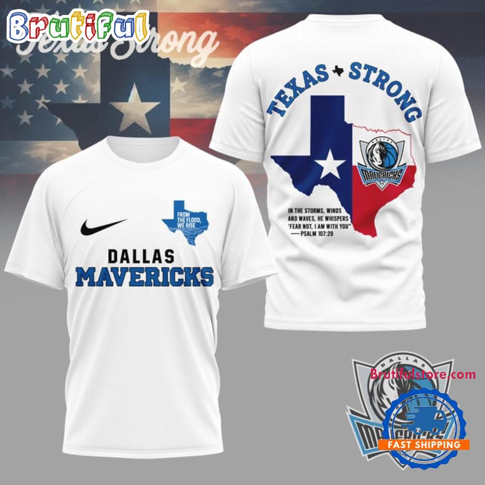 Dallas Mavericks Texas Strong 2025 White 3D Shirt