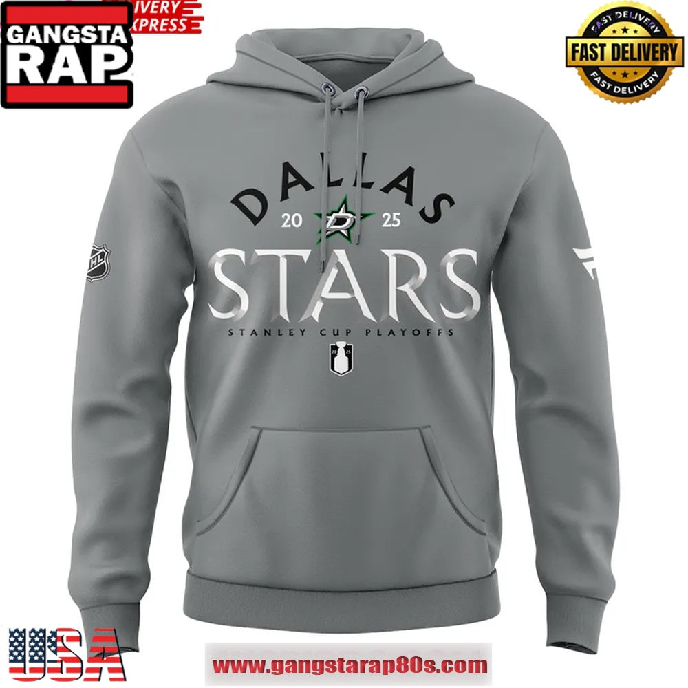 Dallas Stars 2025 Stanley Cup Playoffs Grey Unisex Hoodie
