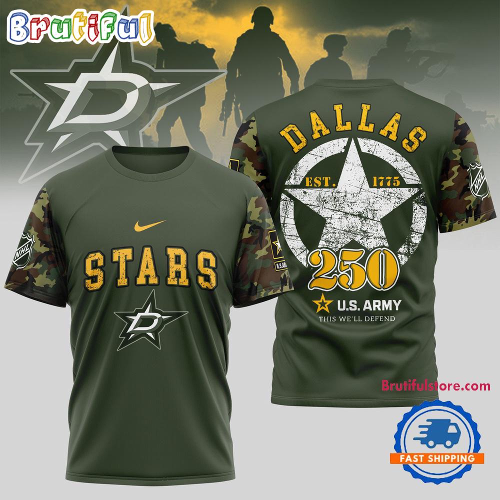 Dallas Stars NHL 250 Years US Army Limited 3D Shirt