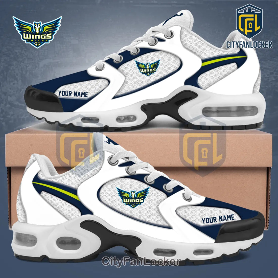 Dallas Wings Personalized White Air Max Plus Sneakers