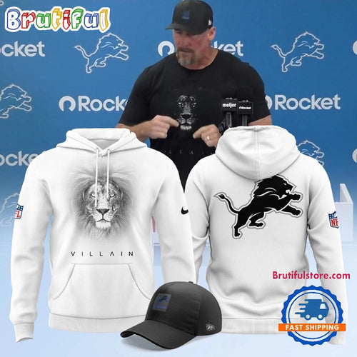 Dan Campbell Detroit Lions Villain 2025 White Hoodie