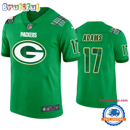 Davante Adams Green Bay Packers #17 Jersey St. Patricks Day Kelly Green Lucky Football Jersey
