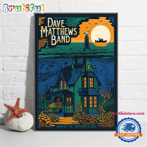 Dave Matthews Band On September 29 2024 At Ocean City MD Tour Wall Art Poster Canvas
