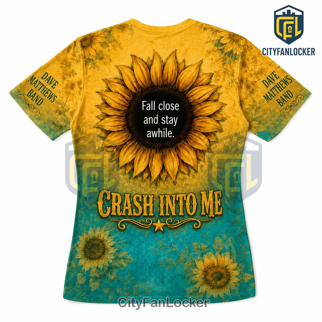 Dave Matthews Band Sunflower Tie Dye V-Neck T-Shirt
