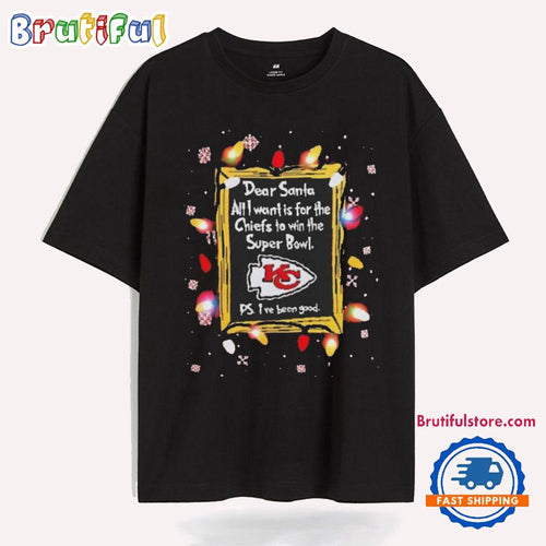 Dear Santa Kansas City Chiefs Christmas Lights T Shirt