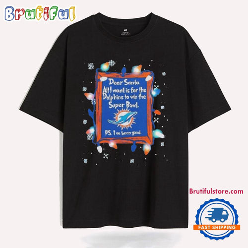 Dear Santa Miami Dolphins Christmas Lights T Shirt