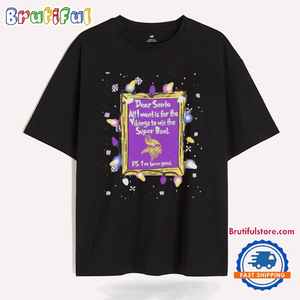 Dear Santa Minnesota Vikings Christmas Lights T Shirt