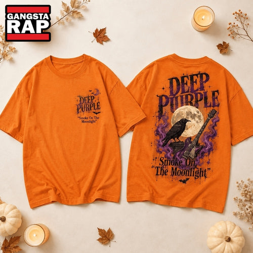 Deep Purple Smoke On The Moonlight Halloween 3D Shirt Hoodie T-Shirt
