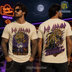 Def Leppard Harley Davidson Full Moon Rush Beige T-Shirt