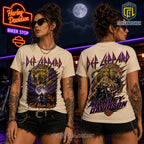Def Leppard Harley Davidson Full Moon Rush Beige T-Shirt