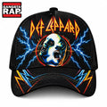 Def Leppard Hysteria Graphic Lightning Bolt Black Classic Cap, Trendy Music Baseball Cap