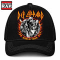Def Leppard World Tour Band Photo Flame Graphic Classic Baseball Cap, Trendy Music Baseball Cap