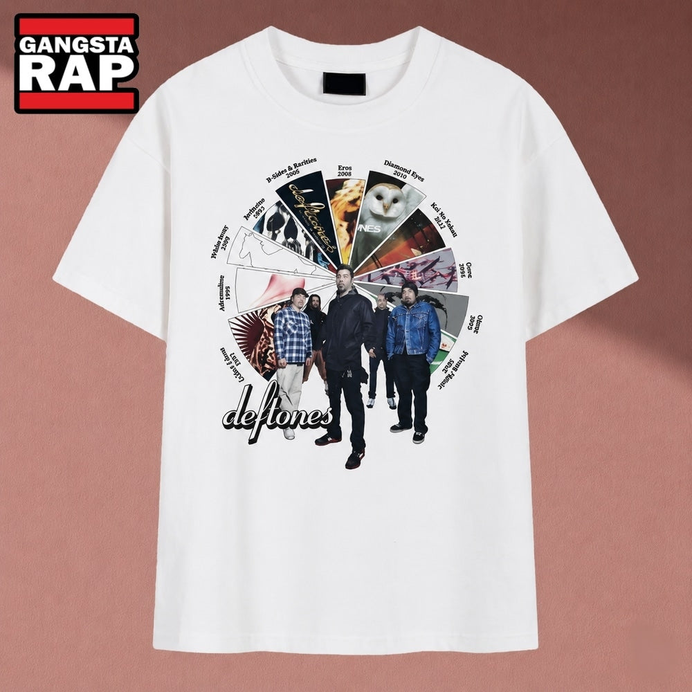 Deftones Discography Album Wheel Band Photo Graphic T Shirt, Music 2D Shirt