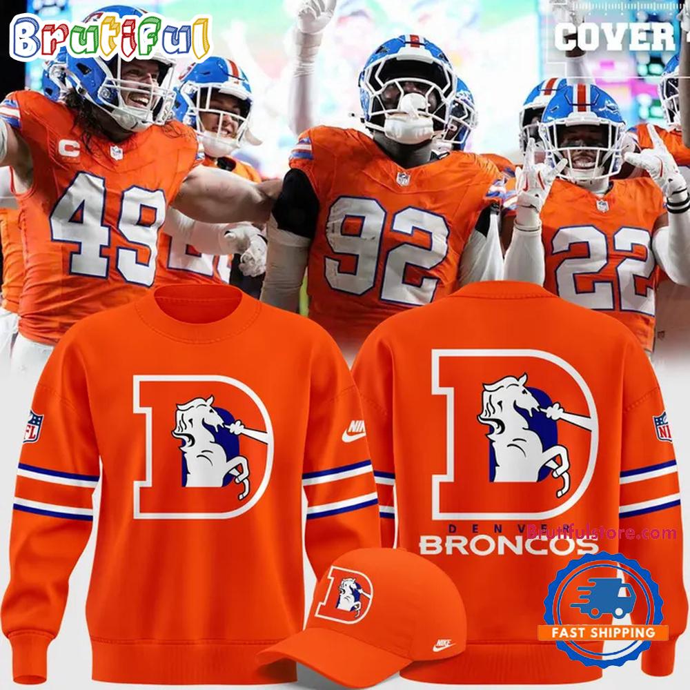 Denver Broncos 2025 NFL Throwback Orange Hoodie T-Shirt
