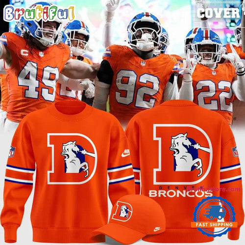 Denver Broncos 2025 NFL Throwback Orange Hoodie T-Shirt