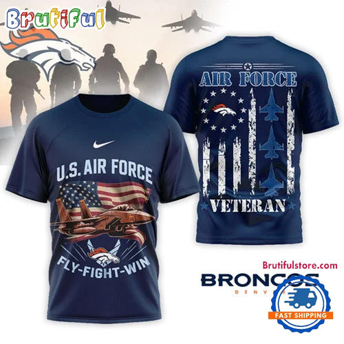 Denver Broncos 2026 NFL Air Force Veteran Special New 3D Shirt