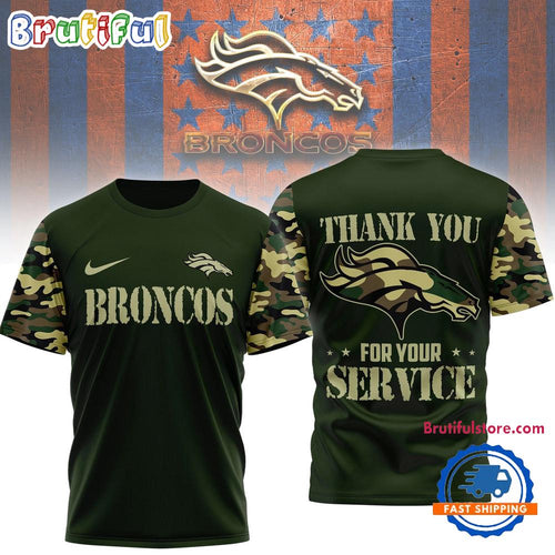 Denver Broncos 2026 NFL Camouflage Thank You For Service Limited 3D Shirt