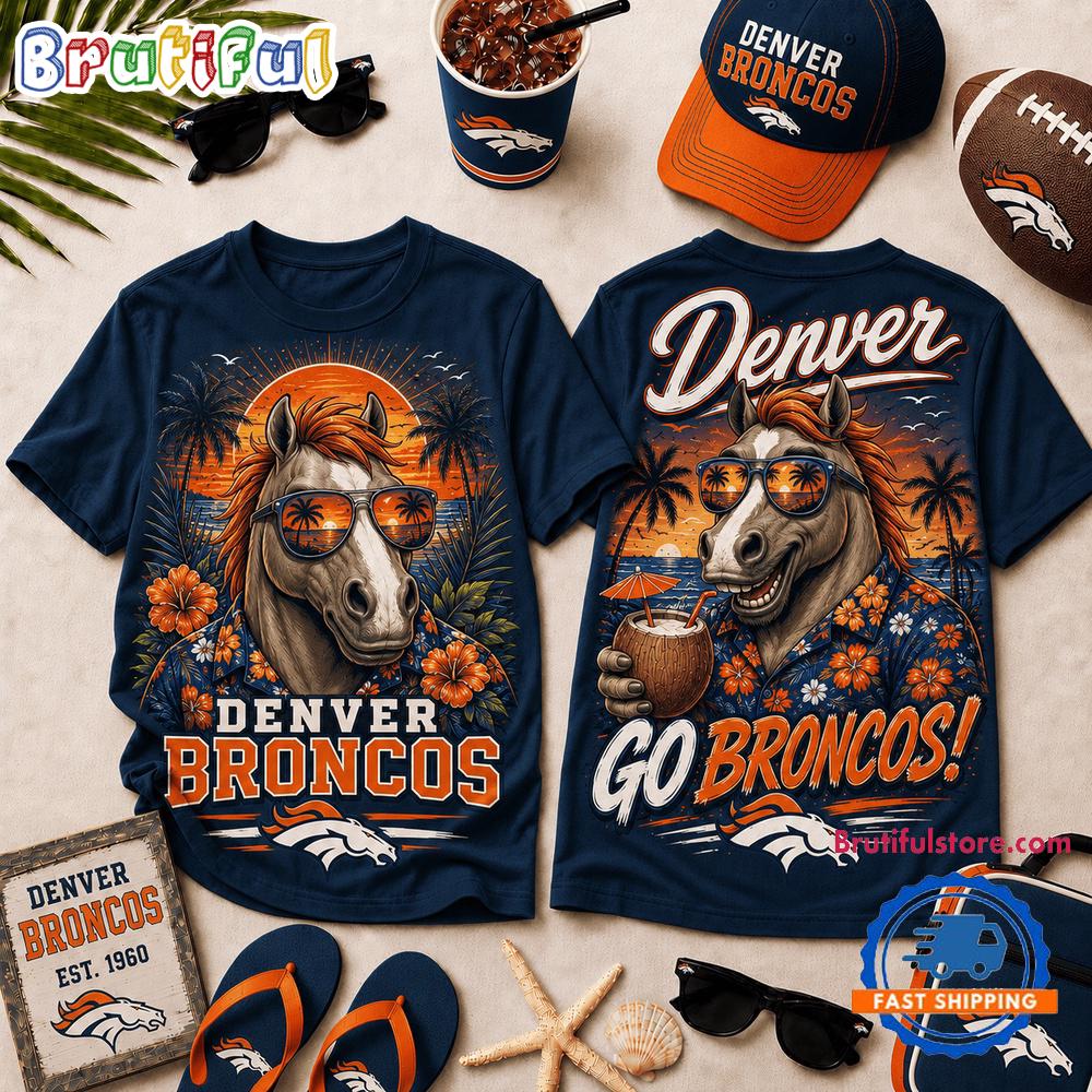 Denver Broncos 2026 NFL Summer Tropical New Design 3D Shirt