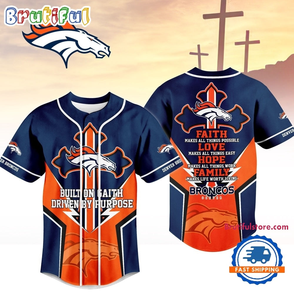 Denver Broncos NFL Blessed Beyond The Score Baseball Jersey