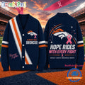 Denver Broncos NFL Breast Cancer Hope Rides With Every Fight Cardigan