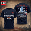Denver Broncos NFL Honoring 25 Years Remembering September 11 T Shirt, Football New Design Shirt