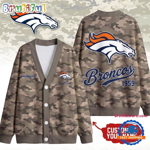 Denver Broncos NFL Veteran Military Camo Heritage Cardigan