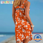 Denver Broncos Rose Pattern Women’s Summer Beach Sling Dress