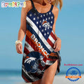Denver Broncos USA Independence Day Women’s Summer Beach Sling Dress