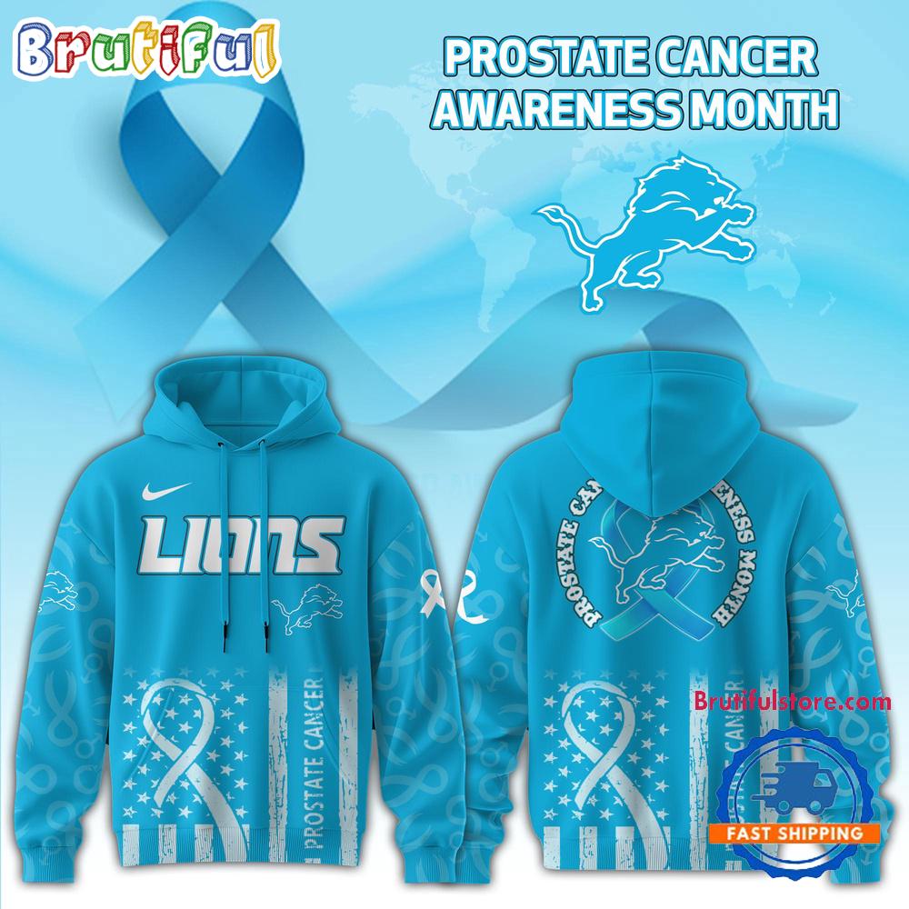 Detroit Lions 2025 NFL Prostate Cancer Awareness Hoodie Shirt