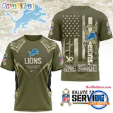 Detroit Lions 2025 NFL Salute to Service Camo All Over Print Shirt