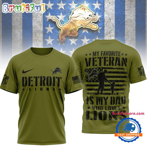 Detroit Lions 2026 NFL Veteran Dad Limited Edition 3D Shirt