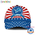Detroit Lions American Flag Pattern Independence Day Baseball Cap
