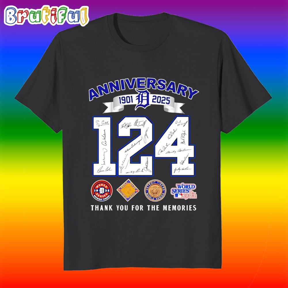 Detroit Lions Anniversary 124 Years of Tigers Greatness Thank You T Shirt