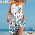 Detroit Lions Flower Summer Beach Sling Dress