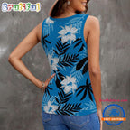 Detroit Lions Hibiscus Pattern Women’s V-Neck Ribbed Tank Top