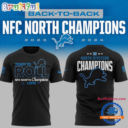Detroit Lions NFC North Division Champions 2024 Black T Shirt