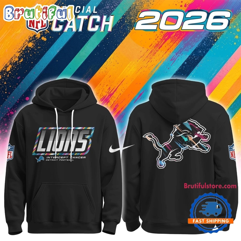 Detroit Lions NFL 2026 Crucial Catch Limited Edition Black Hoodie