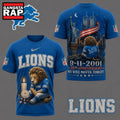 Detroit Lions NFL 9 11 25th Anniversary Never Forget Memorial 3D T Shirt, Football New Design Shirt