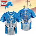 Detroit Lions NFL Blessed Beyond The Score Baseball Jersey