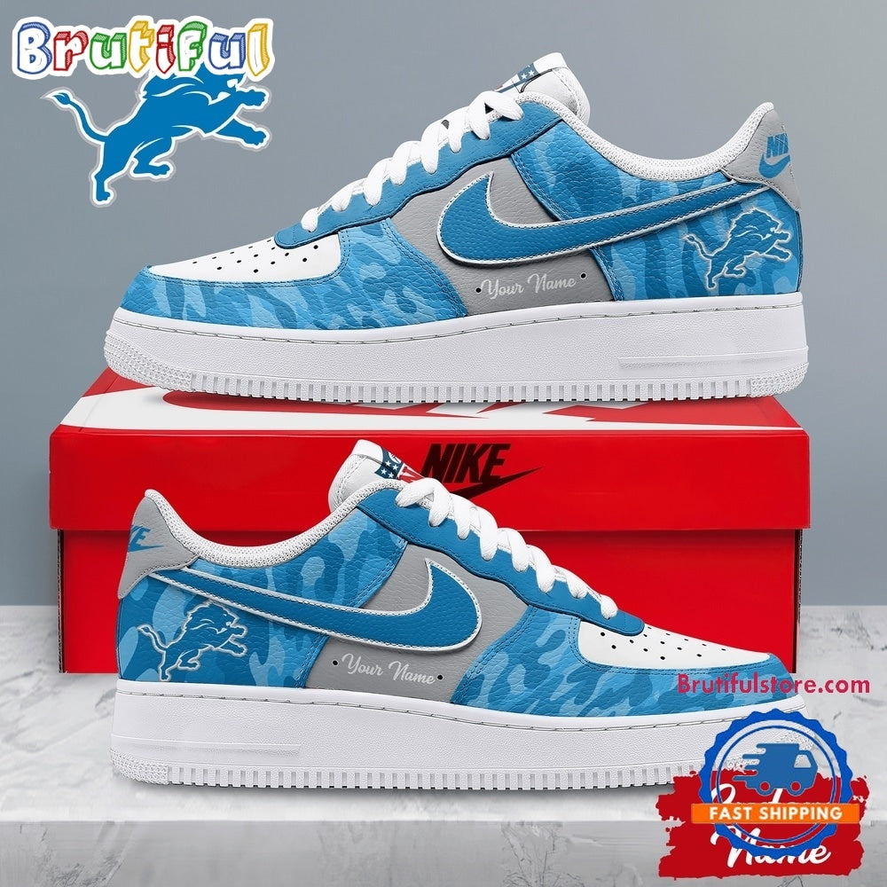 Detroit Lions NFL End Zone Energy Custom Air Force 1 Shoes Sneaker