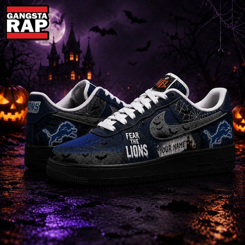 Detroit Lions NFL Fear The Team Halloween Air Force 1 Shoes Sneakers