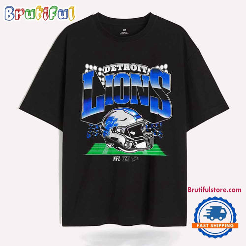 Detroit Lions Nfl Football Logo Helmet New Design T Shirt