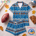 Detroit Lions NFL Harvest Huddle Short Sleeve Pajamas Set