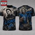 Detroit Lions NFL Michael Myers Sunday Nightmares Horror Halloween 3D T Shirt, Football New Design Shirt