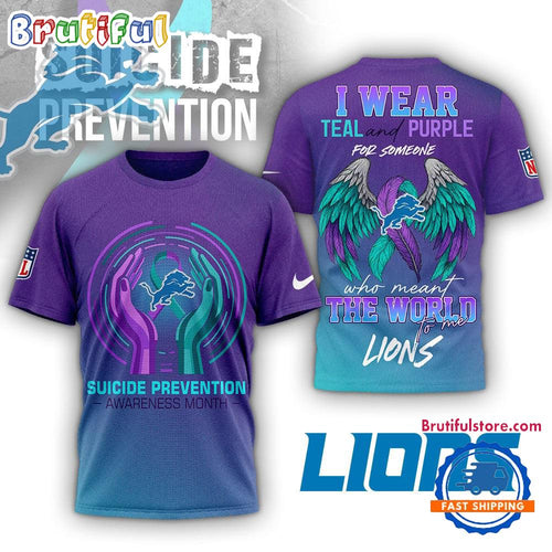 Detroit Lions NFL National Suicide Prevention Month 3D Shirt